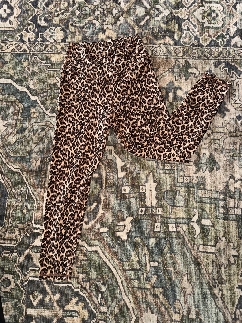 aerie Leopard Print Leggings in Tan and Black